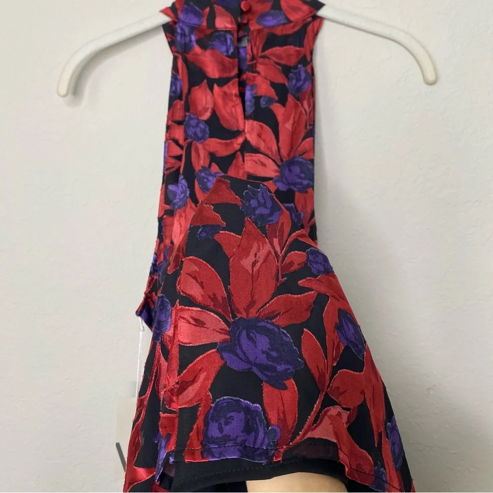 Worthington Floral Halter Neck Top - Red and Purple - Picture 11 of 14
